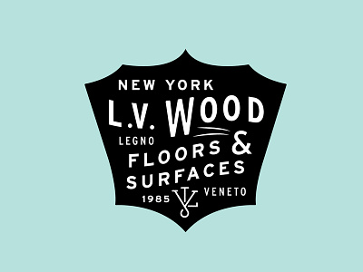 L.V Wood Logo classic logo nyc old shield type