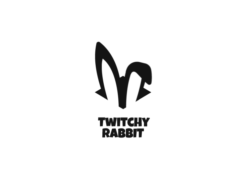 Thirty Logos - 03 Twitchy Rabbit black white challenge ears logo minimalistic motion rabbit thirtylogos twitchy