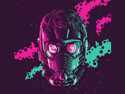 Starlord Dannyschlitz 1970 70s galaxy guardians guardians of the galaxy hero illustration marvel scifi space starlord