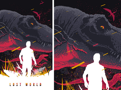 Lostworld art chrispratt design dinosaurs illustration jurassicpark lostworld movies poster pterodactyl raptor trex