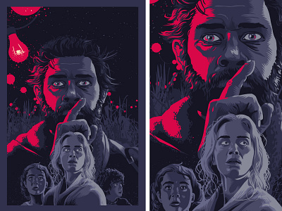 A Quiet Place aquietplace emilyblunt illustration illustrator john johnkrasinski listen movie poster quiet