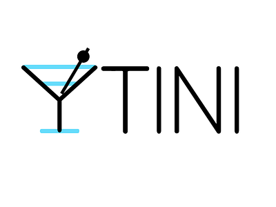 Y Tini Bar Logo bar brand branding clever glass hidden illustration logo martini y