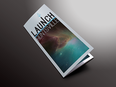 No'Ala Magazine - Launch Huntsville Trifold brochure clean editorial hometown local logo magazine modern rebrand rocket space trifold