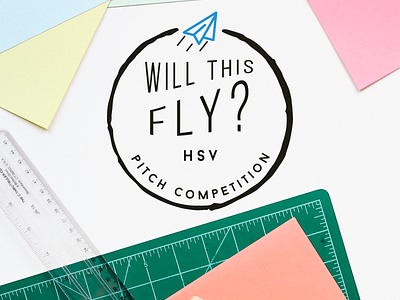 Will This Fly Logo airplane entrepreneur event fun logo paper airplane pitch startup startup competition tech will this fly wtf