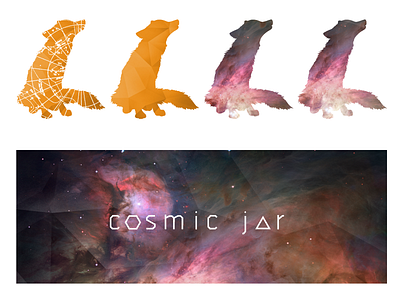 Cosmic Jar 2 animal brand branding cosmetics cosmic fox galaxy jar logo space stars triangle