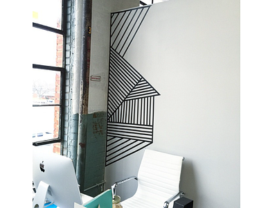 Stripes wall installation brand branding environmental geometric industrial installation interior minimal stripes wall graphic