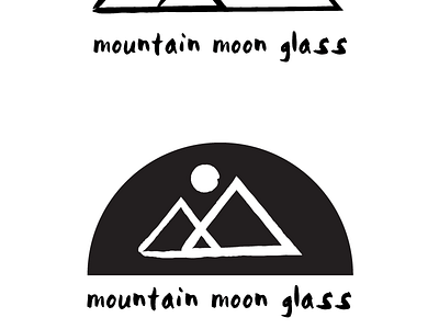 Mountain Moon Glass brand branding glass logo modern moon mountain outdoors space triangle