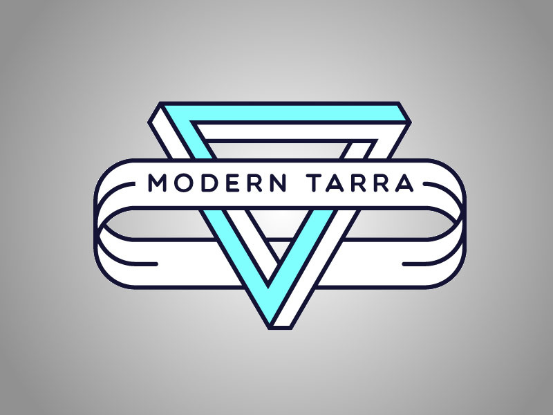 Modern Tarra Blog Header designer selective tri logo minimal aqua banner penrose-triangle branding personal personal-brand blog