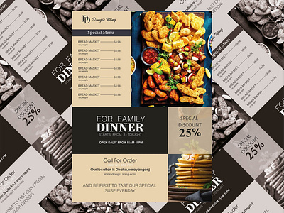 Food menu flyer design.