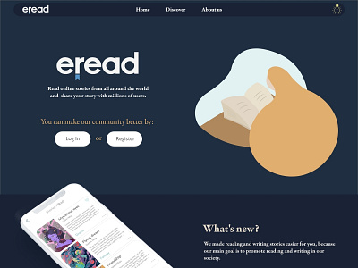 Dark theme - Eread animation app branding clean design flat icon identity illustration illustration art illustration challenge illustrator ios minimal trend ui ux vector web website