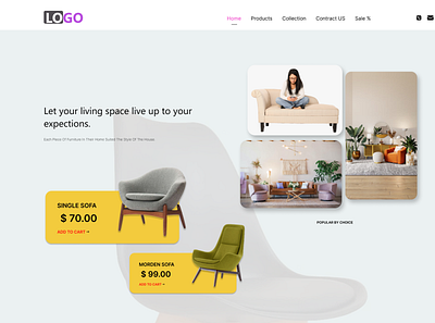 Furniture website landing page design. adobe xd branding design figma figma web graphic design illustration landing pafe logo ui
