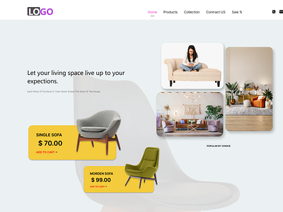 Furniture website landing page design.