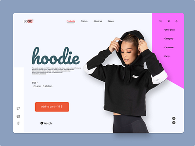 Hoodie website landing page Design