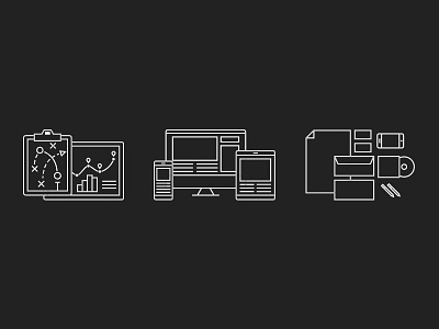 Services Icon Set icons lineart services