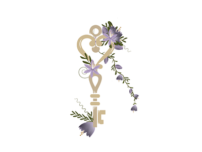 flowerandkey design graphic design illustration logo vector