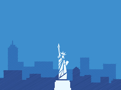 Abstract NY abstract city illustrator ny outline print statue of liberty