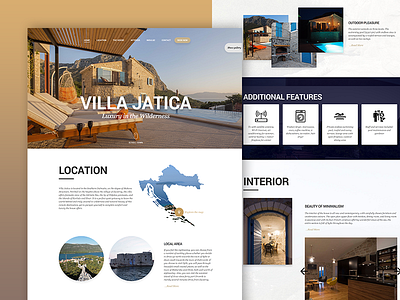 Vila Jatica - Luxury in the Wilderness design landing page one page website ui villa web design