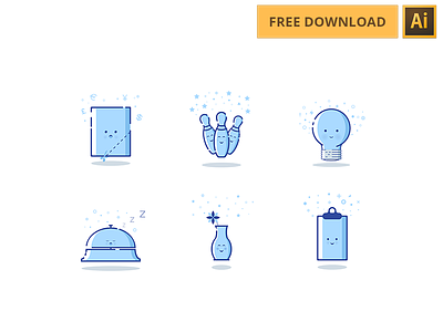Freebies illustrations - Icons set