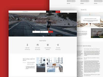 Sloane Website landing page minimal red typography ui ui design user interface website white
