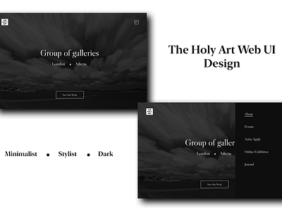 The Holy Art Web UI Design
