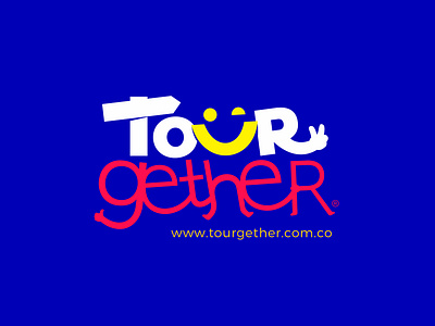 Logo of TOURGETHER branding cartoon charactedesign colombia design icon logo tasconpublicidad tour tourgether typography vector