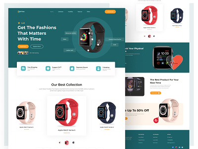 Watch Landing page 2023 trend branding design graphic design landing page new design online classes online shopping sell product single page ui watch landing page