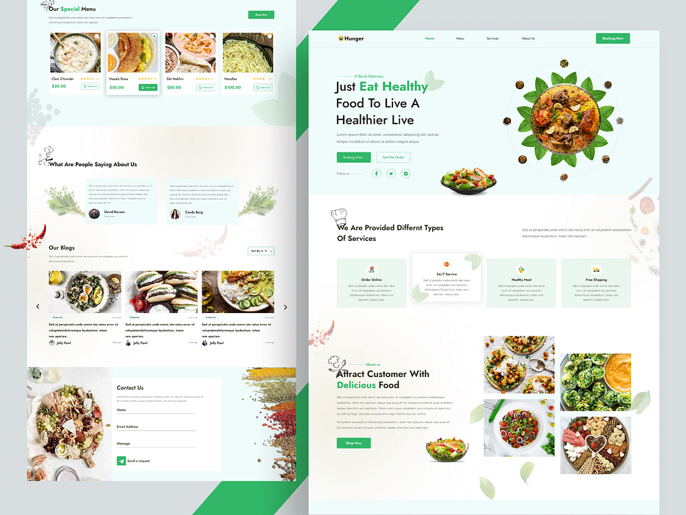 Food Landing Page by Gurdhian Singh on Dribbble