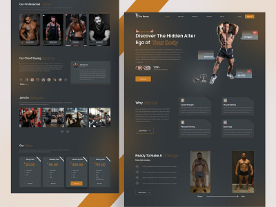 GYM Landing Page 2023 trend bodu transformation bodybuilding cardio crossfit design fitness club fitness website fitnessmodel graphic design gym health landing page online classes personaltrainer running training web weightloss workout