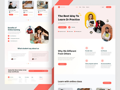 Online Learning Landing Page 2023 trend branding course course app design e learning edtech education app graphic design landingpage learn online class online classes online course online learning online school saas design ui web app webdesign