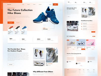 Shoes Landing Page 2023 trend adidas branding design ecommerces fashion graphic design landingpage nike online classes shoes shoes app shoes store shopify store testimonial