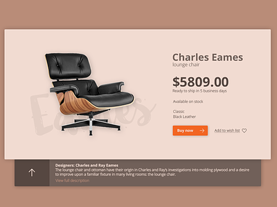 Charles Eames lounge chair card chair designer lounge ui web