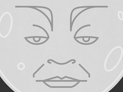 Moon Face face grayscale illustration moon