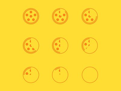 Slices (Yellow) food illustration line pepperoni pizza yellow