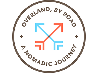 Overland, By Road adventure arrows badge essay journey logo nomad travel writing