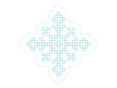 Card in Progress blue card christmas ornament pixel snowflake