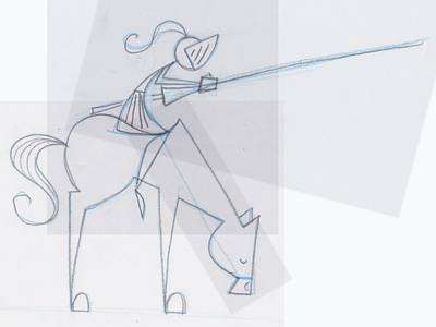 Don Quixote in Progress don quixote horse illustration knight sketch