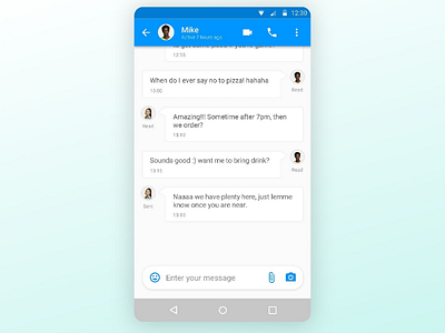 Daily UI challenge - Social app android dailyui design digital digitaldesign droid messaging messagingapp messagingfeatures mobile socialapp ui uidesign visualdesign
