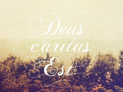 Deus Caritas Est class god hand drawn love typography