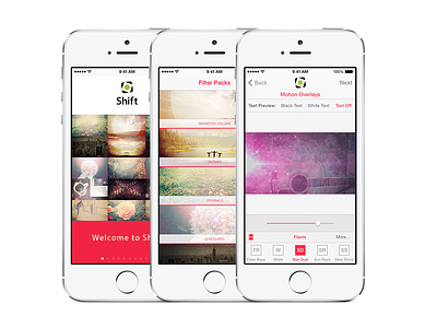 Shift iPhone App Design app design icons iphone motion overlays photography ui design