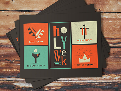 Holy Week Print Design design easter good friday icons maundy thursday palm sunday print typography