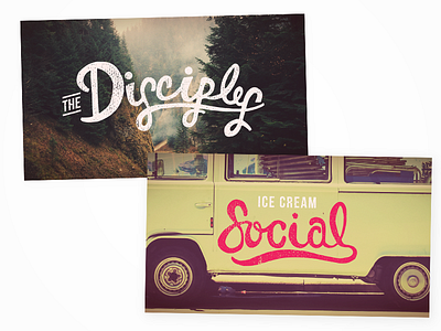 Logos disciples hand lettering ice cream illustration logos social vector