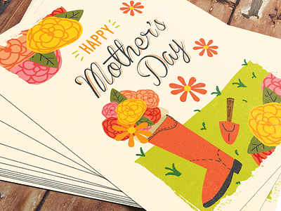 Mother's Day design flowers gardening illustration mom vector