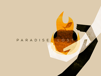 Paradise Lost apple bible design fall fire genesis illustration paradise vector