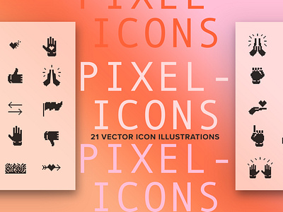 Pixel Icons bible hands icons vector