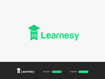 Learnesy gradient graduation cap green hubi farago learn logo sheet