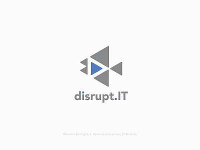 Disrupt IT clean fish hubi farago it logo minimal modern simple triangle