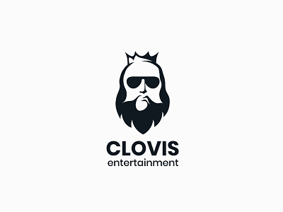 Clovis entertainment bad ass beard clovis cool face logo logo sans serif simple stencil