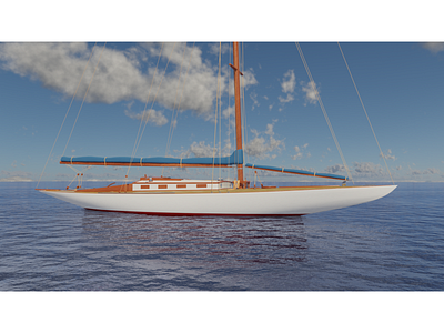 R-Boat "Pirate" 3d blender boat calssic concept design render sailboat sailing sailyacht vintage yacht