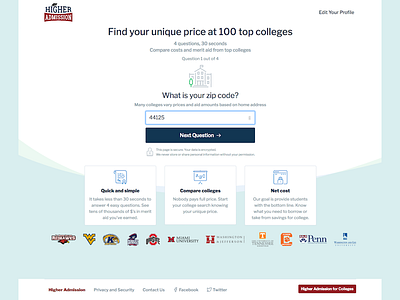 Higher Admission Landing Page