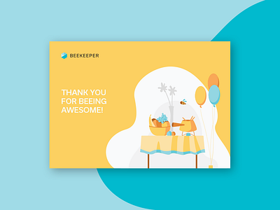 Thank you for beeing awesome! v2 awesome beekeeper card postcard thank you